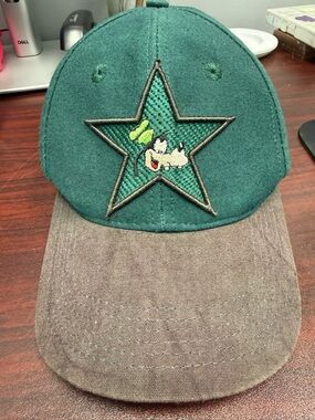 Vintage Disney Goofy Star Snapback Hat | Green & Gray | Rare
